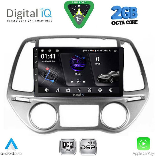 Digital IQ Ηχοσύστημα Αυτοκινήτου για Hyundai i20 2008-2012 με A/C (Bluetooth/USB/WiFi/GPS/Apple-Carplay/Android-Auto) με Οθόνη Αφής 9"