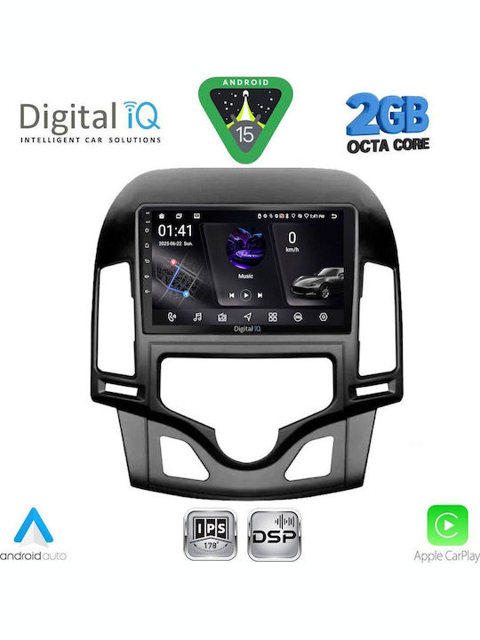 Digital IQ Car Audio System for Hyundai i30 2007-2012 with Clima (Bluetooth/USB/WiFi/GPS/Apple-Carplay/Android-Auto) with Touch Screen 9"