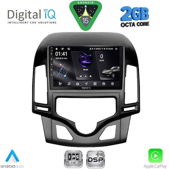 Digital IQ Car Audio System for Hyundai i30 2007-2012 with Clima (Bluetooth/USB/WiFi/GPS/Apple-Carplay/Android-Auto) with Touch Screen 9"