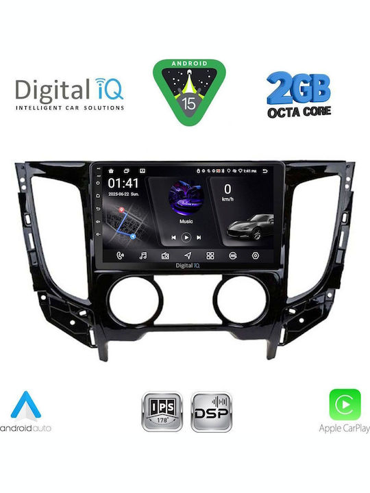 Digital IQ Car Audio System for Mitsubishi L200 2015-2019 with Clima (Bluetooth/USB/WiFi/GPS/Apple-Carplay/Android-Auto) with Touch Screen 9"