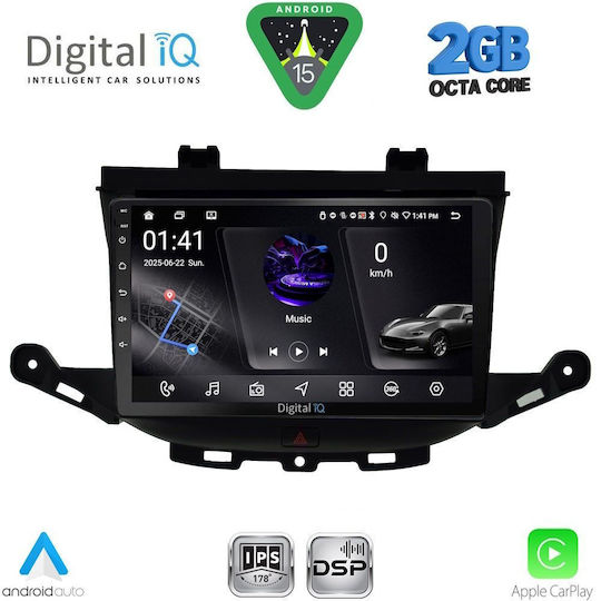 Digital IQ Car Audio System for Opel Astra 2015-2022 (Bluetooth/USB/WiFi/GPS/Apple-Carplay/Android-Auto) with Touch Screen 9"