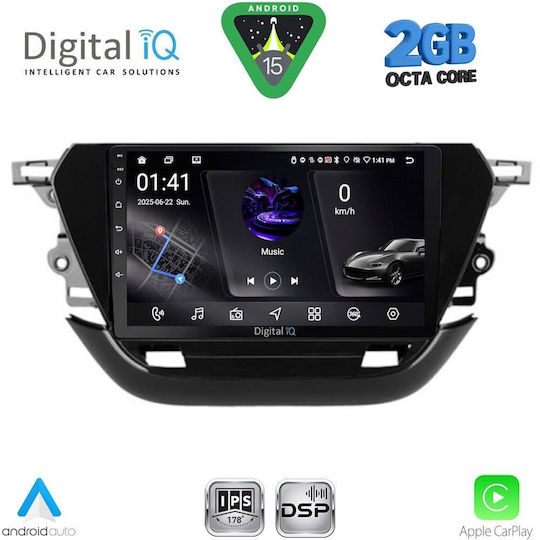 Digital IQ Car Audio System for Opel Corsa 2021 (Bluetooth/USB/WiFi/GPS/Apple-Carplay/Android-Auto) with Touch Screen 9"