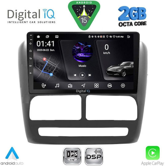 Digital IQ Car Audio System for Fiat Doblo 2010-2015 (Bluetooth/USB/WiFi/GPS/Apple-Carplay/Android-Auto) with Touch Screen 9"