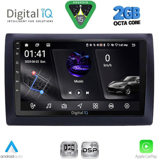 Digital IQ Car Audio System for Fiat Stilo 2001-2007 (Bluetooth/USB/WiFi/GPS/Apple-Carplay/Android-Auto) with Touch Screen 9"