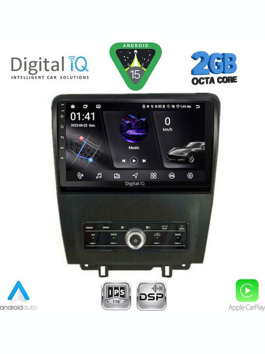 Digital IQ Car Audio System for Ford Mustang 2010-2015 (Bluetooth/USB/WiFi/GPS/Apple-Carplay/Android-Auto) with Touch Screen 9"