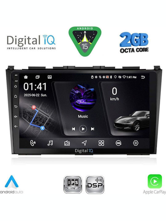 Digital IQ Car Audio System for Honda CR-V 2006-2012 (Bluetooth/USB/WiFi/GPS/Apple-Carplay/Android-Auto) with Touch Screen 9"