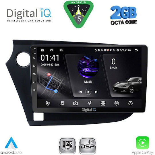 Digital IQ Car Audio System for Honda Insight 2009-2014 (Bluetooth/USB/WiFi/GPS/Apple-Carplay/Android-Auto) with Touch Screen 9"