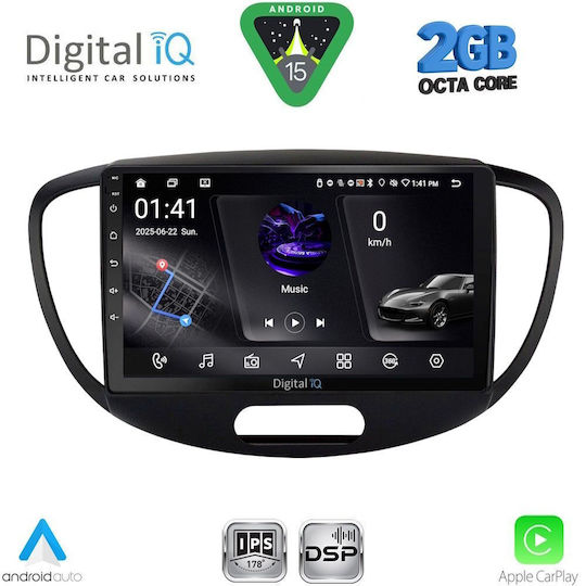Digital IQ Ηχοσύστημα Αυτοκινήτου για Hyundai i10 2008-2013 (Bluetooth/USB/WiFi/GPS/Apple-Carplay/Android-Auto) με Οθόνη Αφής 9"