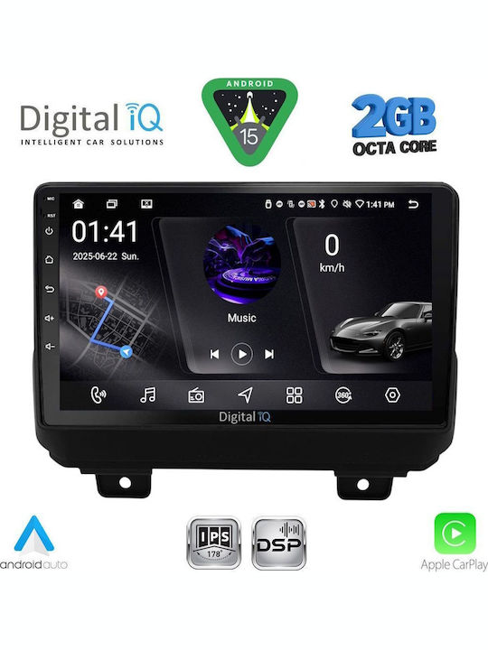 Digital IQ Car Audio System for Jeep Wrangler 2018 (Bluetooth/USB/WiFi/GPS/Apple-Carplay/Android-Auto) with Touch Screen 9"
