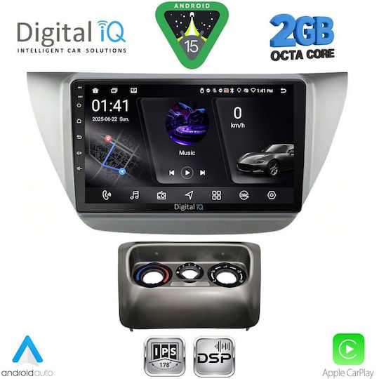 Digital IQ Car Audio System for Mitsubishi Lancer 2000-2007 (Bluetooth/USB/WiFi/GPS/Apple-Carplay/Android-Auto) with Touch Screen 9"