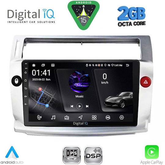 Digital IQ Ηχοσύστημα Αυτοκινήτου για Citroen C4 2004-2011 (Bluetooth/USB/WiFi/GPS/Apple-Carplay/Android-Auto) με Οθόνη Αφής 9"