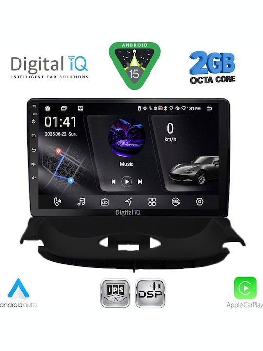 Digital IQ Car Audio System for Peugeot 206 1998-2006 (Bluetooth/USB/WiFi/GPS/Apple-Carplay/Android-Auto) with Touch Screen 9"