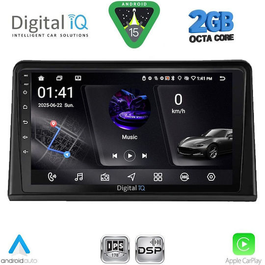 Digital IQ Sistem Audio Auto pentru Renault Expres 2020 (Bluetooth/USB/WiFi/GPS/Apple-Carplay/Android-Auto) cu Ecran Tactil 9"