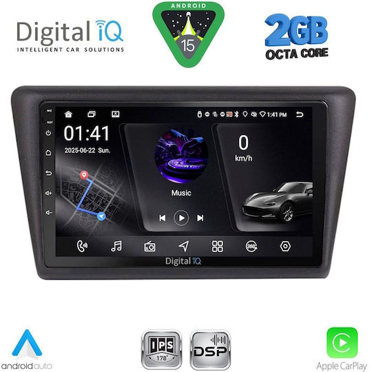 Digital IQ Ηχοσύστημα Αυτοκινήτου για Skoda Rapid 2014-2019 (Bluetooth/USB/WiFi/GPS/Apple-Carplay/Android-Auto) με Οθόνη Αφής 9"
