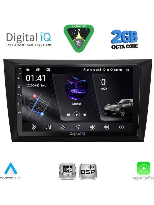 Digital IQ Car Audio System for Volkswagen Golf 2009-2012 (Bluetooth/USB/AUX/WiFi/GPS/Apple-Carplay/Android-Auto) with Touch Screen 9"