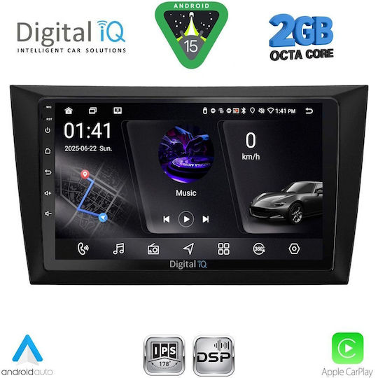 Digital IQ Car Audio System for Volkswagen Golf 2009-2012 (Bluetooth/USB/AUX/WiFi/GPS/Apple-Carplay/Android-Auto) with Touch Screen 9"