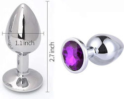 Anal Plug, Purple Crystal, Small Size, 2.8cm, Purple Gem