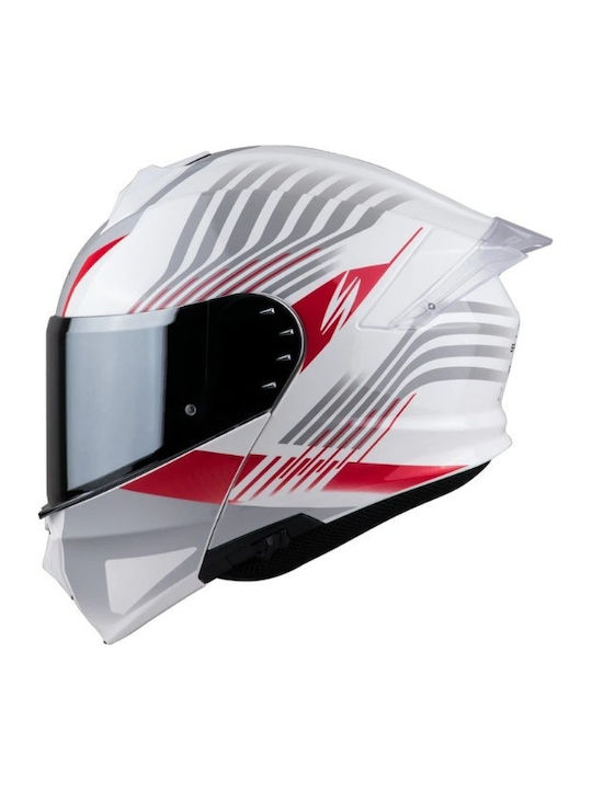 Spyder Force White/Red S8 Motorradhelm Aufklapp...