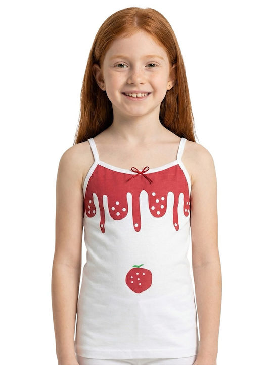 Defne Baby Melting Strawberry Kids' Undershirt Tank Top Ecru