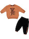 Kids Sweatpants Set Brown