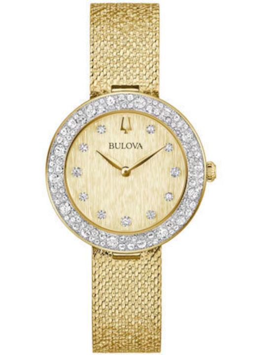 Bulova Γυναικείο Ρολόι 30.5mm Μπαταρίας με Χρυσό Μεταλλικό Μπρασελέ