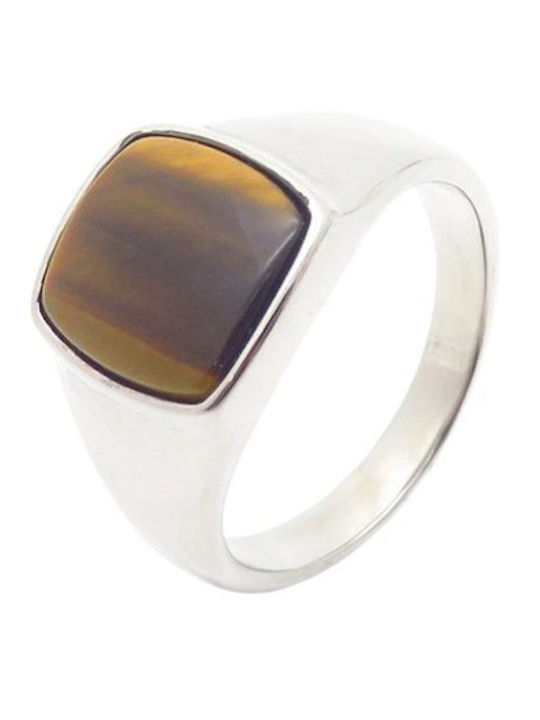Herren Ring mit Steinen aus Stahl