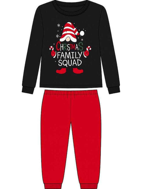 Happy Family Kids' Pajamas Winter Cotton Black And Red