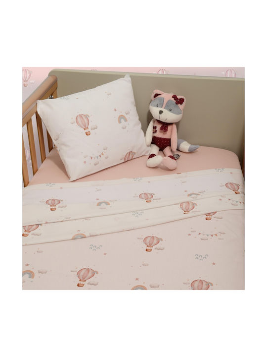 Baby Oliver Baby Sheets Set Crib Cotton Fitted Pink 110x170cm 3pcs
