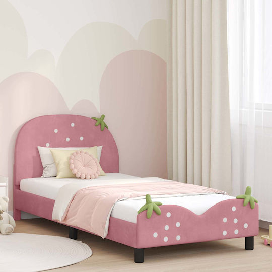 Kinderbett Einzeln Rosa für Matratze 90x190cm