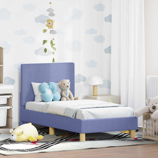 Kids Bed Single Blue for Mattress 70x140cm