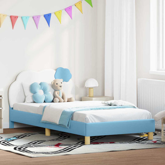 Kids Bed Single with Storage Space Blue for Mattress 90x200cm
