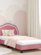 Kids Bed Single Pink for Mattress 90x200cm