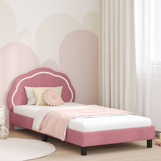 Kids Bed Single Pink for Mattress 90x200cm