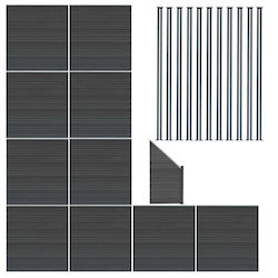 Composite Zaunpaneele X 10 Gekantete Stück & LED Zaunpfähle X 11 Graue Composite Zaunpaneele X 10 Gekantete Stück & LED Zaunpfähle X 11 Graue