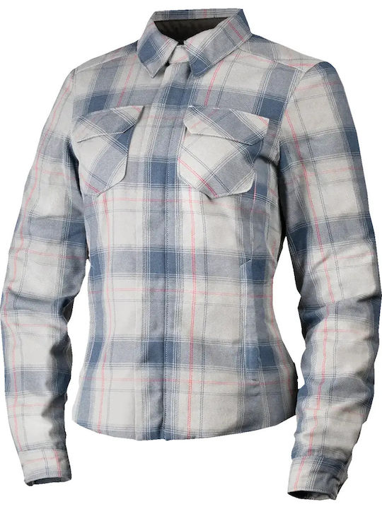 Fallblock Winter Women's Motorcycle Jacket White/Blue