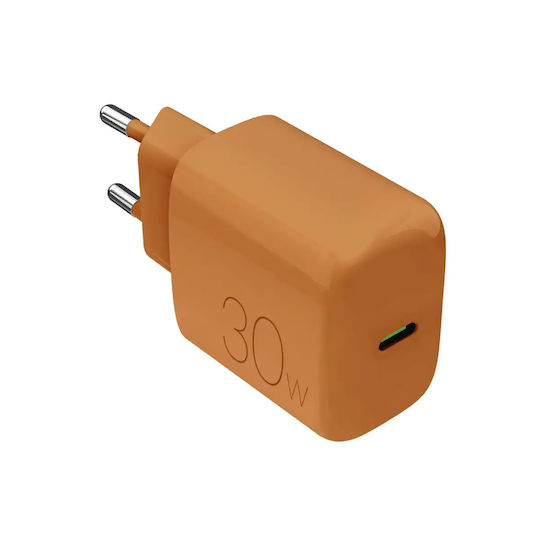 Puro Φορτιστής Χωρίς Καλώδιο με Θύρα USB-C 30W Πορτοκαλί (Prolite)