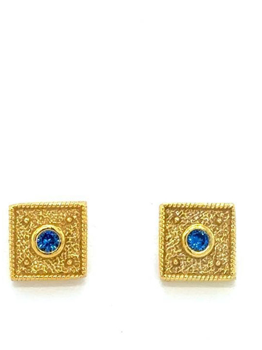 Drandakis Earrings made of Silver Gold Plated with Stones