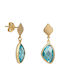 Earrings Pendants made of Gold 14K with Stones