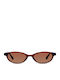 Meller Binti Women's Sunglasses with Red Horn-Rimmed Frame and Brown Lens BN-MAROONGBROWN