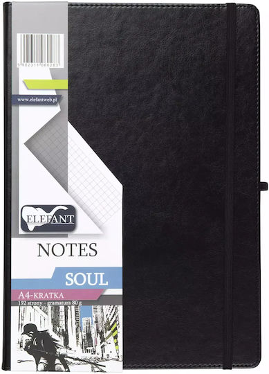Elefant Notebook A4 Square Black
