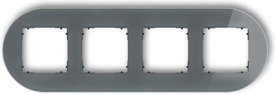 Icon Universeller Wechselrahmen Vierfacher Straggle Glas-Effekt Rahmen Graphit Unten Schwarz 28-12-irso-4