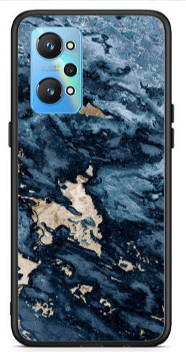 Realme Gt Neo 2 Marble Blue Gold Black Glossy Θήκη