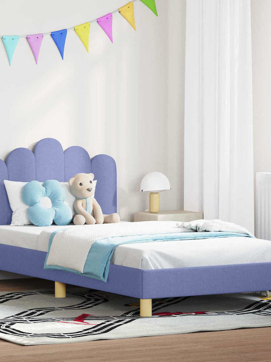 Kids Bed Single Blue for Mattress 90x190cm