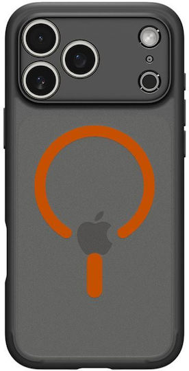 Spigen Ultra Hybrid MagFit Rückseite Umschlag Silikon / Kunststoff 2mm Frost Schwarz Orange (iPhone 17 Pro Max)