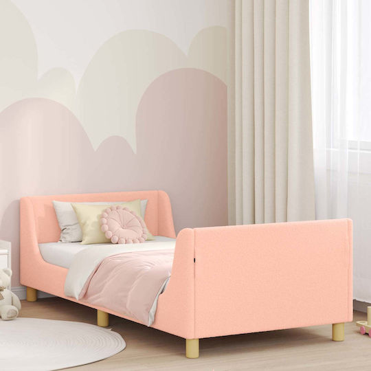 Kids Bed Single Pink for Mattress 90x200cm
