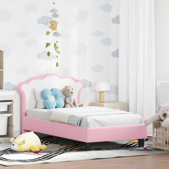 Kids Bed Single Pink for Mattress 70x140cm