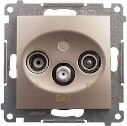 Kontakt-Simon Simon54 RTV Sat Through-Through Antenna Socket Gold DASP.01/44