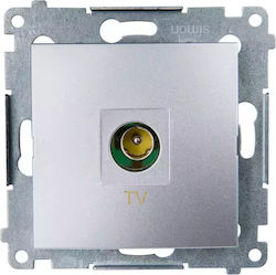 Kontakt-simon Antenna Socket Simon54 Tv End Silver Dak1.01/43