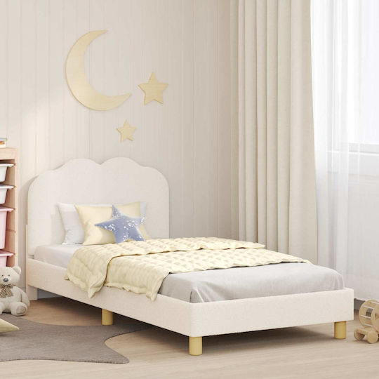 Pat pentru Copii Single Bej pentru Saltea 80x200cm