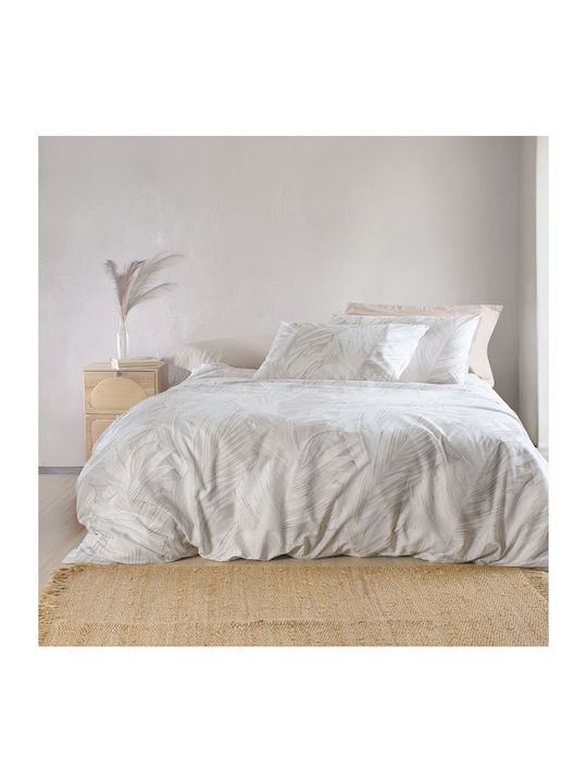 Rythmos Palm Σετ Σεντόνια Μονά με Λάστιχο 105x260+25εκ. Ecru-beige (3τμχ)